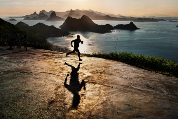 man running at dawn