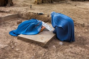 Two women crying on a 