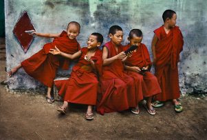 Young monks playing