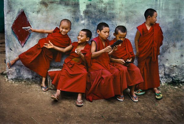 Young monks playing