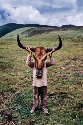 tibetan boy with a skull of a 