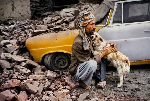 man with his dog