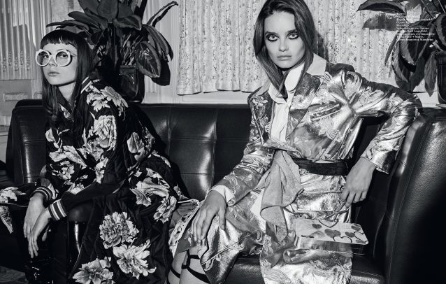 two women posing for an editorial for Elle