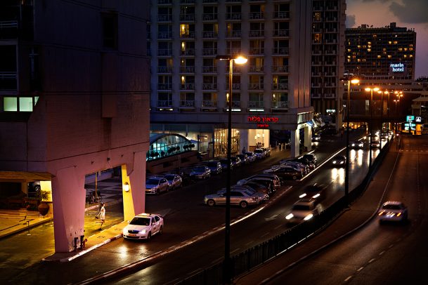 a woman in a street 