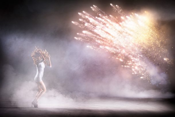 woman in high heels dancing with a 