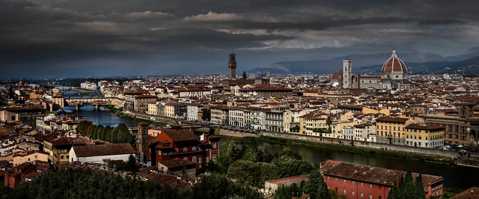 Cityscape of Firenze with Santa Maria Novella Palazzo Vecchio and Arno