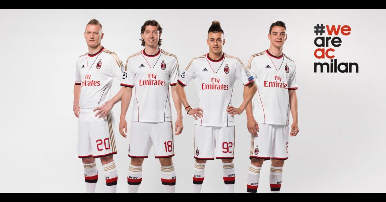 milan players posing for advertising