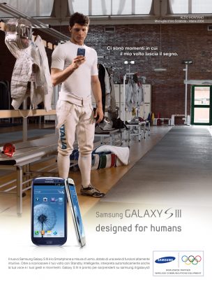 Samsung advertising with Aldo Montano 