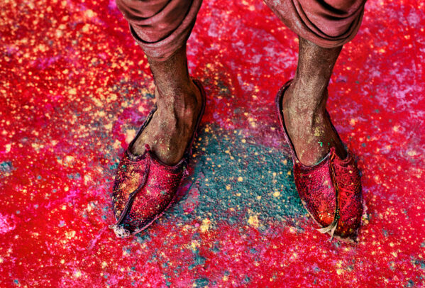 Red Shoes at Holi Festival
