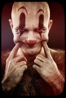 horror clown smiling