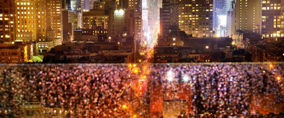view of new york at night from a 