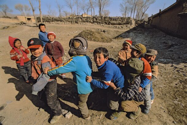 children play follow the leader