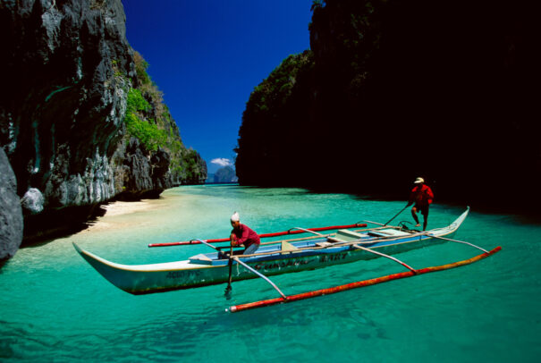 a boat in a crystal