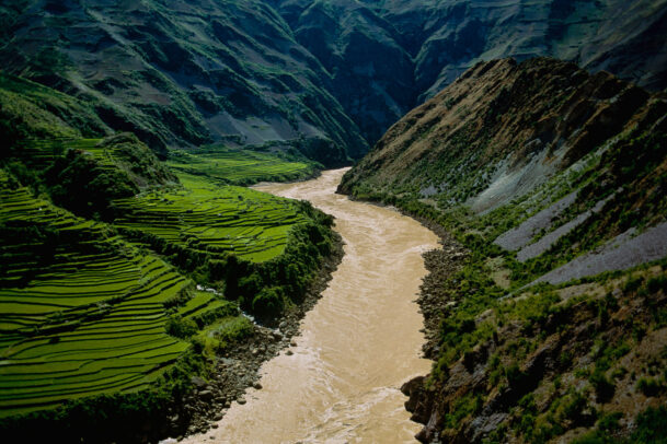 rice terraces near Mekong river