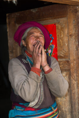 old chinese woman laughing